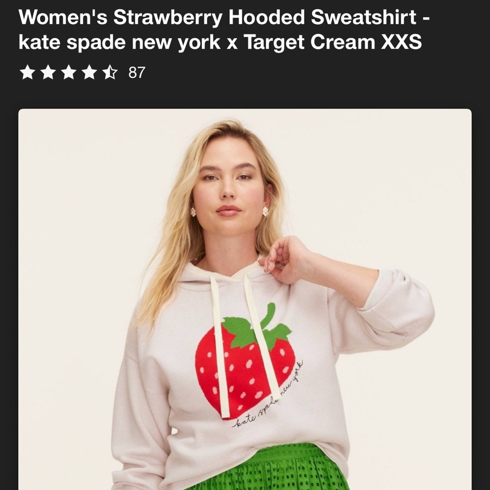 NWT Kate Spade Strawberry Hoodie Sweatshirt - Kate spade new york x Target